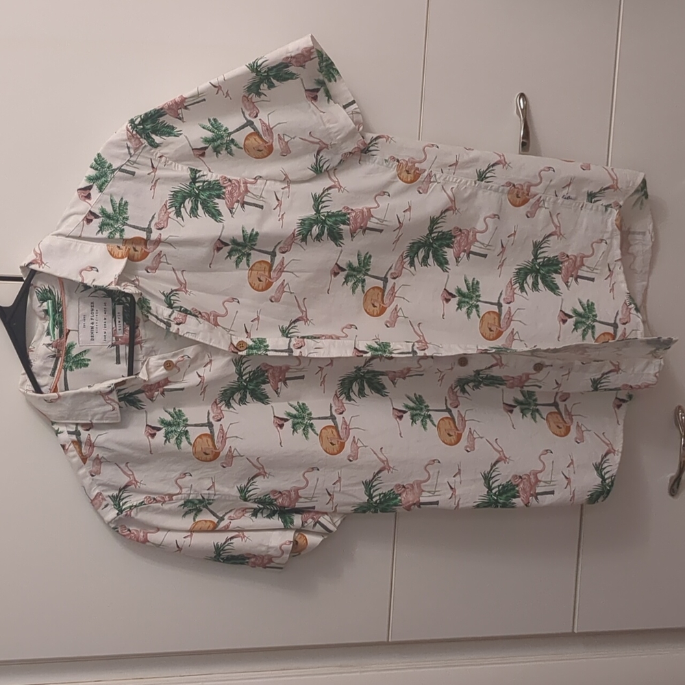 Denim & Flower Hawaiian Shirt